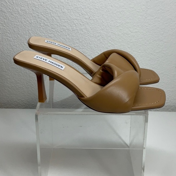 Steve Madden Thai Tan Nude Kitten Heels Slip On Sandal Size:9 - Picture 3 of 8